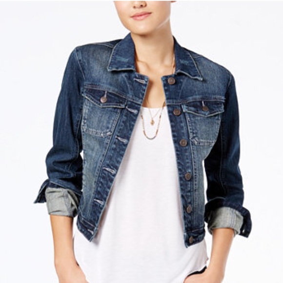 NWT Dark Blue Denim Button Down Jean Jacket - Picture 2 of 6